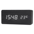 thumbnail image 2 of yuksok Digital Alarm Clock USB/Battery Wooden Setting LED for Office Home Decor Black, 2 of 9