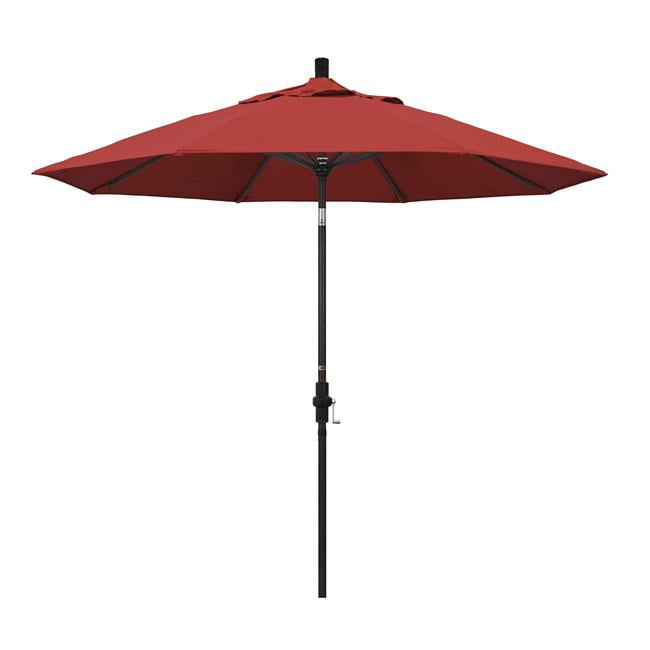 California Umbrella GSCU908117-F13 Parasol de Marché en Aluminium de 9 Pi à Inclinaison par Collier - Bronze-Oléfine-Rouge