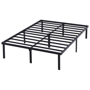 Cadre de lit à plateforme en acier renforcé Mainstays Full 14" avec espace de rangement sous le cadre, sans sommier nécessaire, noir