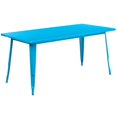 thumbnail image 1 of Bowery Hill Contemporary 31.5" x 63" Metal Dining Table in Crystal Blue, 1 of 3