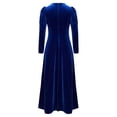 thumbnail image 4 of Sxiwei Robe Médiévale de Princesse pour Filles, Costume d'Halloween Renaissance, Manches Longues, Rétro, Robe Maxi de Bal, Bleu Royal, 14, 4 of 7