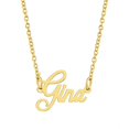 thumbnail image 1 of KISPER Collier Pendentif Prénom Personnalisé en Acier Inoxydable Plaqué Or 18K, Gina, 1 of 6