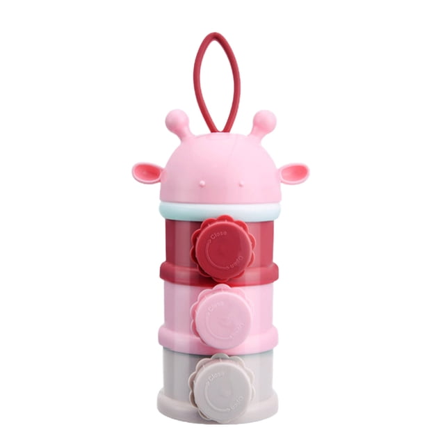 XZNGL 4 Distributeur Empilable de Lait en Poudre pour Bébé Distributeur Contenant de Voyage Anti-Déversement Distributeur de Lait en Poudre Pot Boîte de Rangement Portable pour Collations