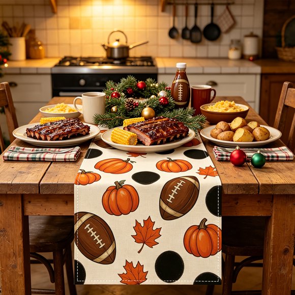 BRELIL Flag Style Tablecloth Decor Day Of The Dead, Plaid Festive Table Runner 33x183cm, Colorful Mexican Style Runner, Dia De Los Muertos Table Decor, Vibrant Holiday Table Runner