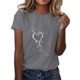 thumbnail image 1 of EGNMCR T Shirts pour Femmes T-shirt Casual Imprimé Col Rond Manches Courtes Pull Blouse Tops, 1 of 5