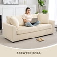thumbnail image 4 of HOMCOM Canapé 3 Places, Sofa Rembourré pour Chambre, Crème, 4 of 10