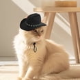 thumbnail image 3 of Chapeau de Cowboy pour Chats Jeu de Rôle Western Unique pour Usage Intérieur Extérieur Accessoires pour Animaux Carnaval Halloween Conception Sécuritaire pour Enfants, 3 of 4