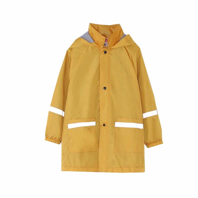 Virmaxy Toddler Baby Girls Boys Fleece Raincoat Kids Mid-Length Solid Hooded Rushing Jacket with Reflective Stripes Long Sleeve Open Front Waterproof Plush Outwear with Pocket Pink 4T