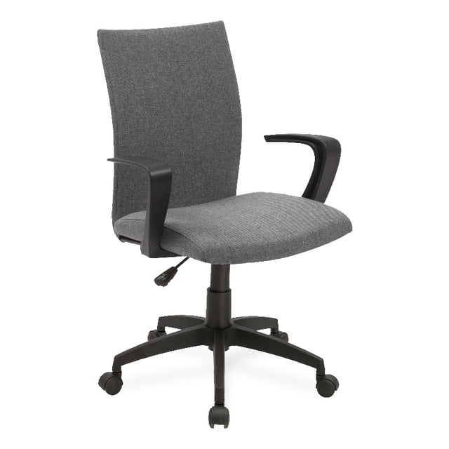 Leick Apostrophe Linen Fabric Office Chair in Gray