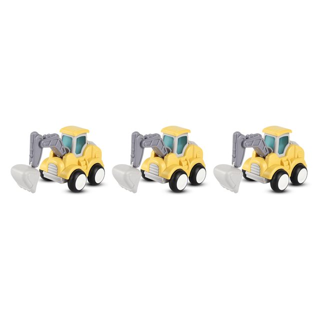 pitrice Cartoon Push-type Engineering Construction Vehicles Toy Decoration Farm Cars Model Early Educational Boys Children Baby Gift Drilling Machine No.03 3PCS