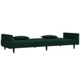 thumbnail image 2 of vidaXL 2-Seater Sofa Bed with Two Pillows Dark Green Velvet, 2 of 5
