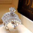 thumbnail image 1 of Women's Baby Breath Star Micro-Inlaid Artificial Diamond Ring, 1 of 1