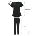 thumbnail image 3 of TISHITA Nursing Scrub Set Comfortable Breathable with Pockets Fashion Tops Pants Black Color L, 3 of 8