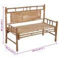 thumbnail image 4 of vidaXL Banc de Jardin avec Coussin 120 cm Bambou, 4 of 5