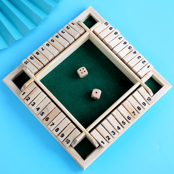 Jeu de Dés Shut The Box, Jouet de Dés en Bois, Facile à Apprendre Jeu de Dés Shut The Box, Jouet de Dés en Bois, Facile à Apprendre