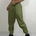 thumbnail image 2 of FAIWAD Men's Cargo Fleece Sweatpants Drawstring Stretch Elastic Waist Jogger Solid Color Sports Trousers, 2 of 4