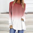 thumbnail image 1 of Styesk Chemises à Manches Longues pour Femmes Grande Taille Chemise Rayée Tendance Pull Tunique Décontracté Dégradé Doux Léger, 1 of 5