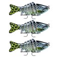 thumbnail image 4 of Lot de 3 Leurres de Pêche Eau Salée Appâts Réutilisables avec Perle Attraction Extérieure Swimbaits Artificiels Crankbait 10cm Type 6, 4 of 8