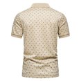 thumbnail image 4 of RKSTN Polos pour Hommes à Imprimé Boutons Coupe Ajustée Col Rabattu Chemises Manches Courtes Mode Décontractée Blouse Hauts, 4 of 9