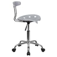 thumbnail image 3 of Vibrant Silver and Chrome Swivel Task Chair with Tractor Seat, 3 of 9