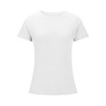 thumbnail image 4 of Plebaso Women's Basic T Shirts Ribbed High Neck Slim Tee Shirts Short Sleeve Casual Solid Color Tshirts, 4 of 6