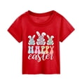 thumbnail image 2 of MIASHUI T-Shirt Graphique Lapin de Pâques pour Filles, Manches Courtes, Été, Rouge, 7-8 Ans, 2 of 4