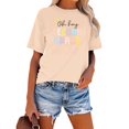 thumbnail image 2 of TSADFHJI Hauts Brillants pour Femmes Manches Longues Mode Décontractée Imprimée Col Rond Manches Courtes Chandail T-Shirt TTG Beige, 2 of 4