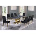 thumbnail image 2 of Gray Marble Dining Set with Gold Stainless Steel and Black Velvet Chairs, 2 of 3