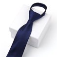 thumbnail image 3 of Cravate Étroite Rétro pour Hommes et Garçons Cravate Fine Cravate Pratique pour Mariage Fête Boîte de Nuit Mariée Robe Bleu Marine, 3 of 9
