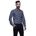 thumbnail image 4 of BESTMAN Chemise Décontractée Imprimée pour Hommes Coupe Ajustée à Boutons Manches Longues, 4 of 5