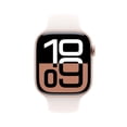 thumbnail image 1 of Apple Watch Series 10 GPS Smartwatch – 46mm Rose Gold Aluminum Case, Light Blush Sport Band (M/L) – Open Box, 1 of 5