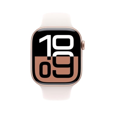Apple Watch Series 10 GPS Smartwatch – 46mm Rose Gold Aluminum Case, Light Blush Sport Band (M/L) – Open Box