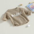 thumbnail image 3 of Nouveau-né Bébé Garçons Filles Pull Rompers Lettre Col Rond Manches Longues Tricot Combinaisons Automne Vêtements Bodysuits, 3 of 7