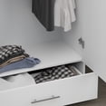 thumbnail image 4 of MONSLIPA Armoire Moderne à 2 Portes avec Tiroir et Tringle, Blanc, 4 of 7