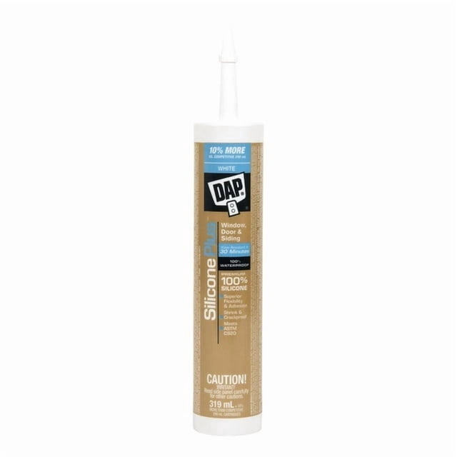 DAP Silicone Plus Scellant en Silicone de Qualité Supérieure, 319 ml, Blanc, Transparent, 319 ml