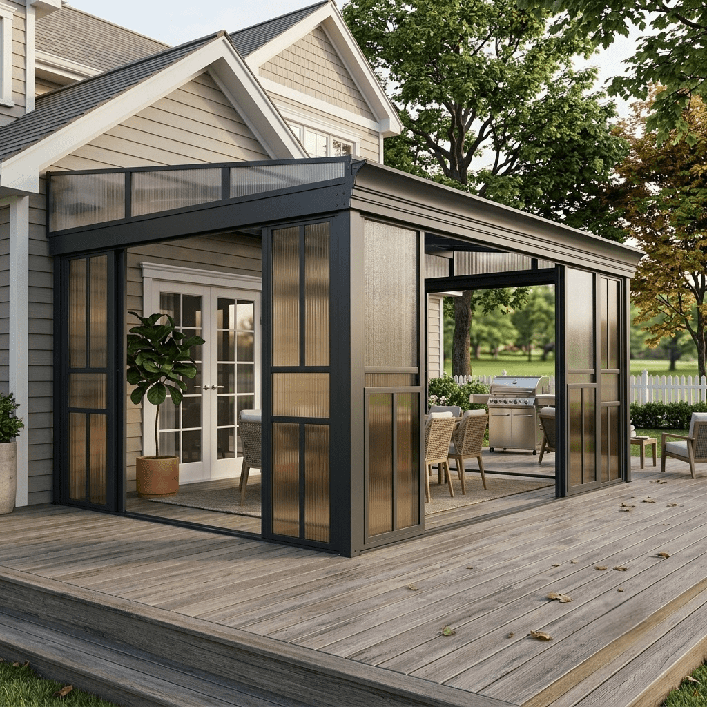 Side Mount Graphics Card SOBREMESA 10' x 16' Wall Mounted Sunroom Gazebo,All-Season Patio Gazebo ...