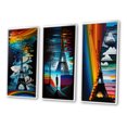 thumbnail image 3 of Designart "Contemporary Rainbow Eiffel Tower in Paris II" City Paris Framed Wall Art Set Of 3 - Multicolor Paris Frame Gallery Wall Set For Home Decor, 3 of 6