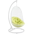 thumbnail image 3 of Modway Encounter Wicker Rattan Outdoor Patio Porch Lounge Hanging Swing Chair Set with Stand in White, 3 of 5