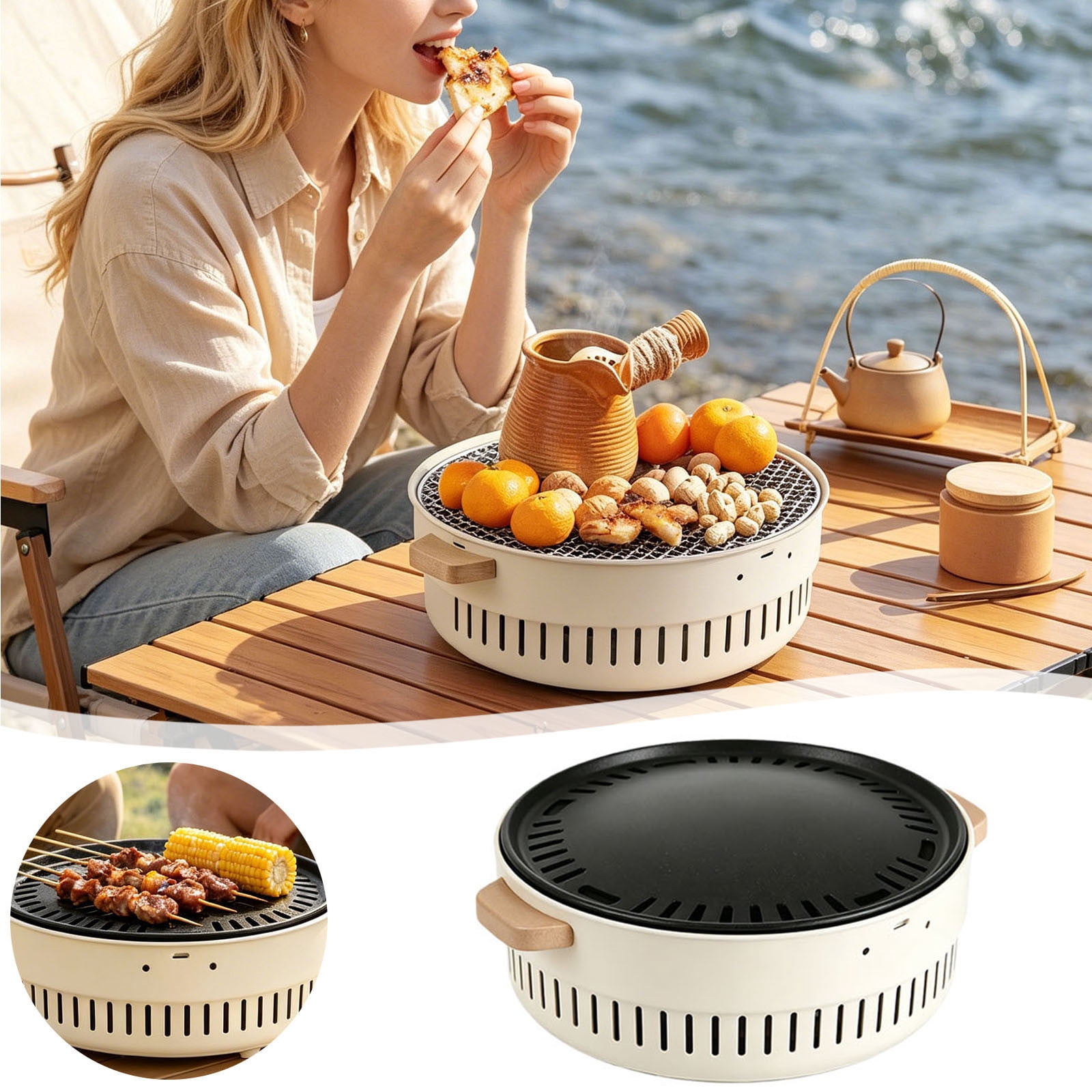 Outdor Portable BBQ Barbecue Grill Tabletop Grill Stainless Steel Compact Grill For Outdoor/Indoor Picnic Garden Terrace Camping RV