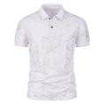 thumbnail image 1 of CEHVOM Fashion Men's Collar Top Stand Collar Print Short Sleeve Button Matching Summer, 1 of 5