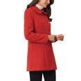 thumbnail image 4 of INSPIRE CHIC Manteau Caban Long d'Hiver à Double Boutonnage pour Femme à Col Peter Pan m Rouge, 4 of 6