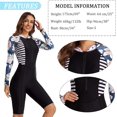 thumbnail image 4 of Boyleg Bathing Suit for Women Long Sleeve Dive Skin Rashguard Athletic Swimsuits Modest Workout Sunsuit, 4 of 5