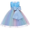 thumbnail image 1 of LSLJS Robe d'Été Sans Manches pour Fillette avec Nœud Princess Dress Tutu Fête Mariage Anniversaire Robes Jupe Fille Fête Robe Formelle Robe en Tulle Dentelle, 1 of 3