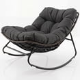 thumbnail image 1 of Costway Patio Papasan Rocking Chair,Oversized Egg-shaped Rocker with Thick Cushioned Seat Gray, 1 of 10