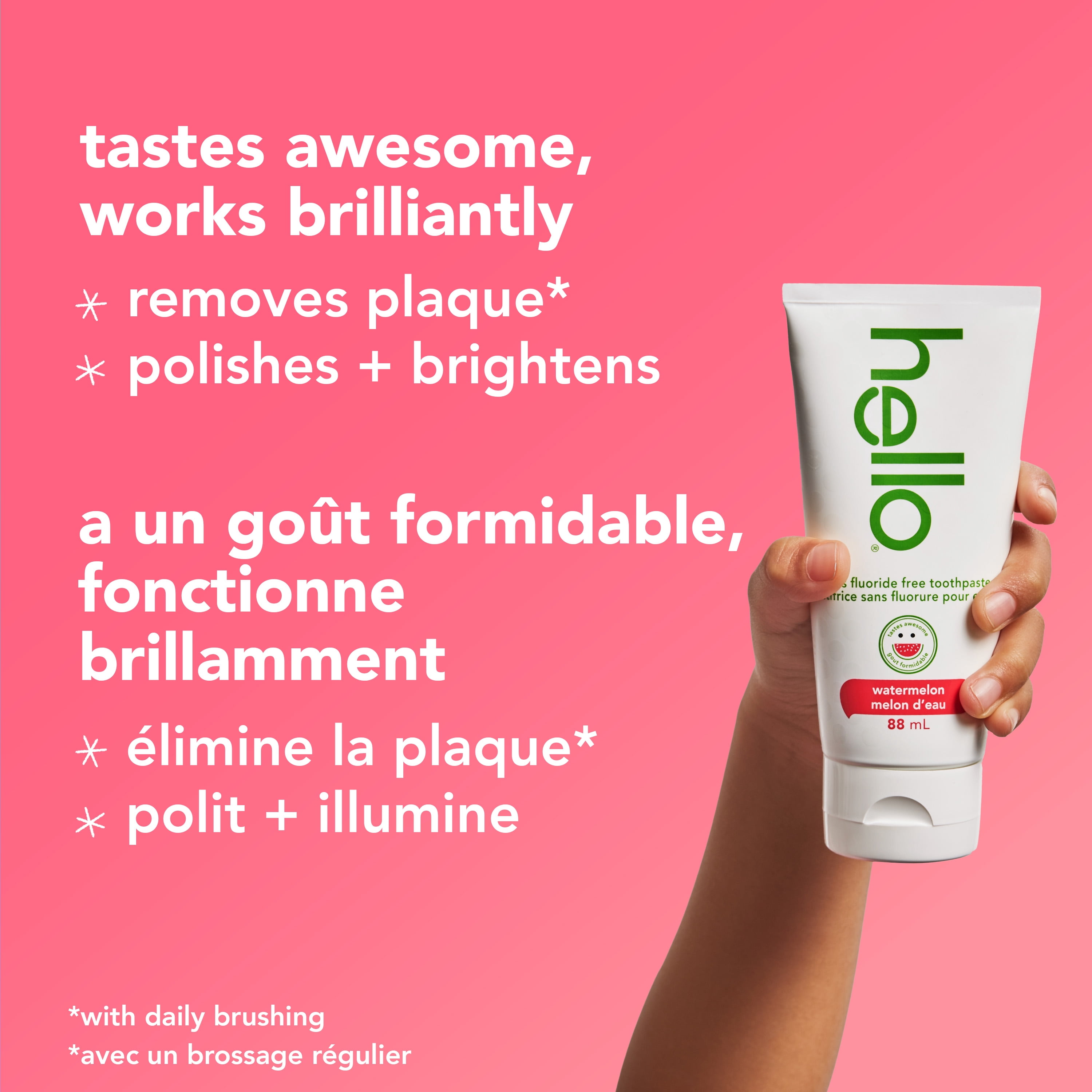 Dentifrice pour enfants hello Fresh Watermelon sans fluorure, tube de 119 g