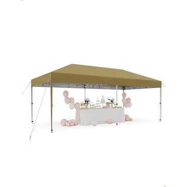 Pop Up Canopy Tent – 10x20 FT Heavy Duty – 210D Oxford, Rust-Proof Frame – Adjustable Height – Roller Bag & 4 Sandbags – UV Protection – One-Button Setup
