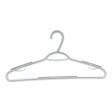 Mainstays, cintre en plastique adulte antidérapant TPR, paquet de 20, couleur blanche et grise