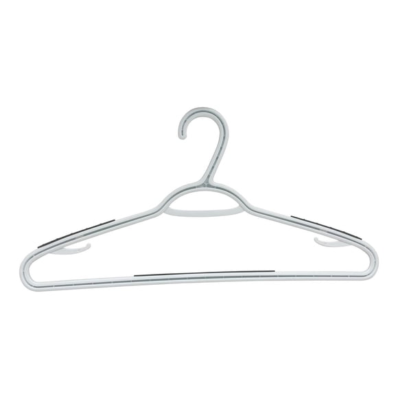 Mainstays, Adult Non-Slip TPR Plastic Hanger, 20 pack, White and Grey Color