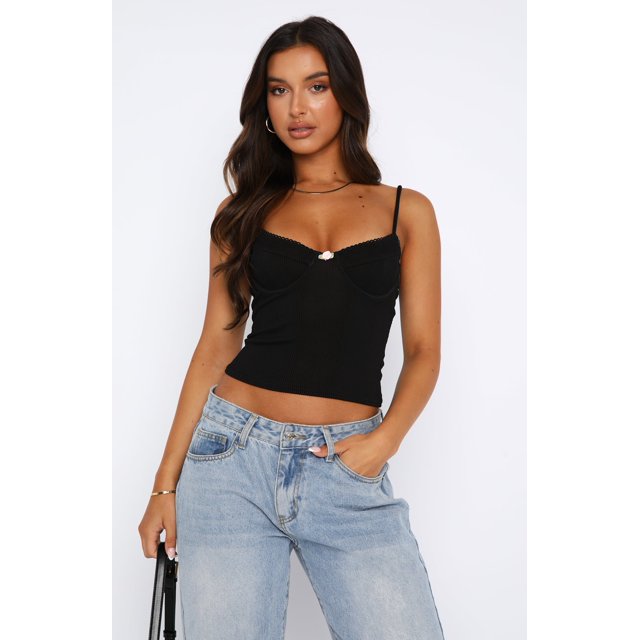 Faithtur Women Cami Tops Summer Slim Fit Spaghetti Strap Ribbed Crop Tops Low Cut Sleeveless Backless Bustier