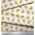 thumbnail image 2 of Soimoi Poly Georgette Fabric Cup,Plate & Chick Cartoon Print Fabric by the Yard 52 Inch Wide, 2 of 3